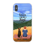 Chilling Girl and Dogs Personalized Phone Case for iPhone - Name, Skin, Hair, Dog, Background, Quote can be customized