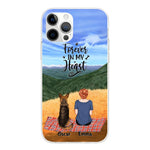 Chilling Girl and Dogs Personalized Phone Case for iPhone - Name, Skin, Hair, Dog, Background, Quote can be customized