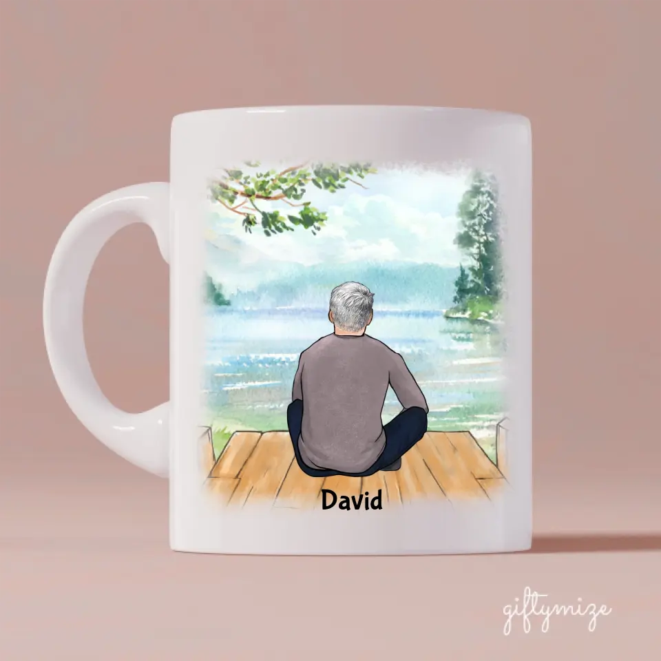 Father Personalized Mug - Name, skin, hair, background can be customized