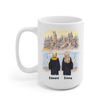 Harry Potter Inspired Man and Woman Personalized Mug - Name, skin, hair, background, quote can be customized