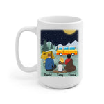 Camping Partners For Life Family Personalized Mug - Name, skin, hair, background, quote can be customized