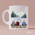 Family Personalized Mug - Name, Skin, Clothes, Hair, Background, Quote can be customized