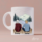 Mother and Son Personalized Mug - Name, skin, hair, background can be customized
