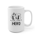 Father and Daughter Personalized Mug - Name, skin, hair, clothes, background, quote can be customized