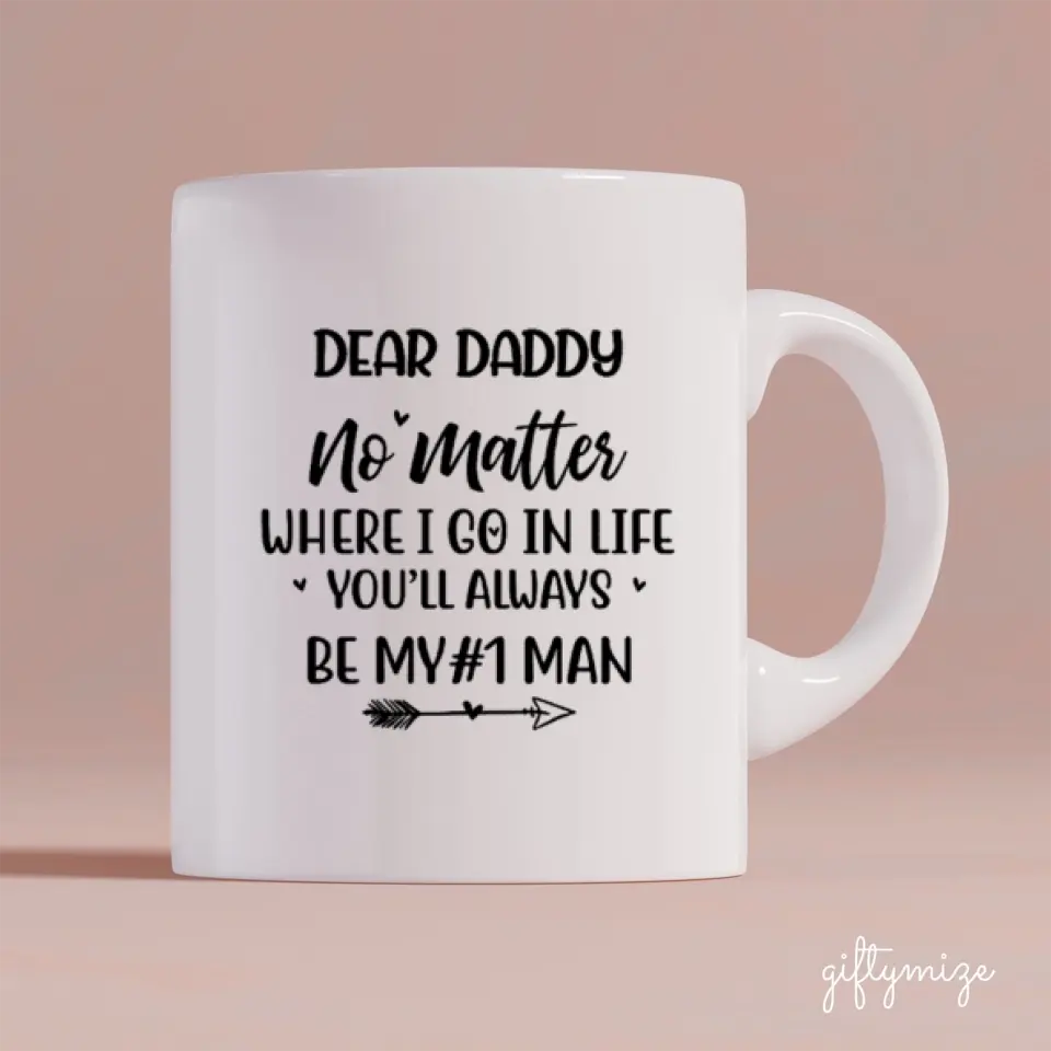 Father and Daughter & Son Personalized Mug - Name, skin, hair, background can be customized