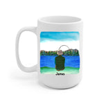 Fishing Man Personalized Mug - Name, skin, hair, background, quote can be customized