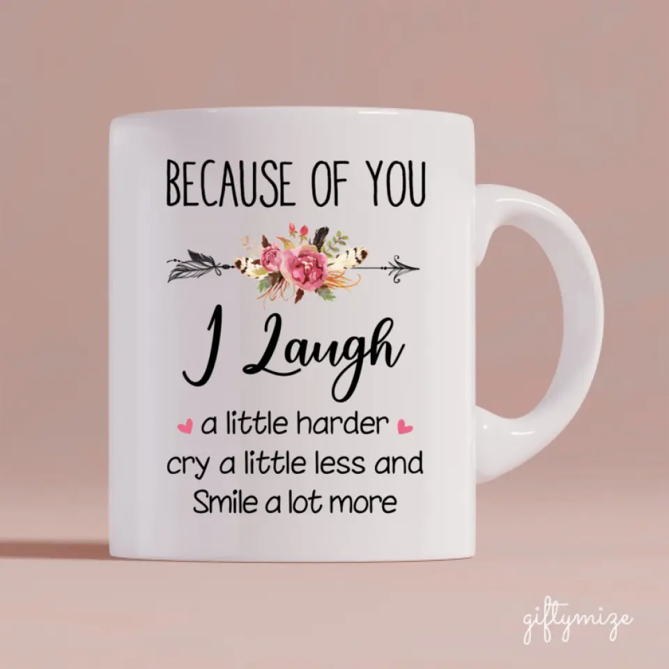 Mother and Daughter with Dog Personalized Mug - Name, skin, hair, clothes, dog, background, quote can be customized