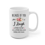 Mother and Daughter with Dog Personalized Mug - Name, skin, hair, clothes, dog, background, quote can be customized