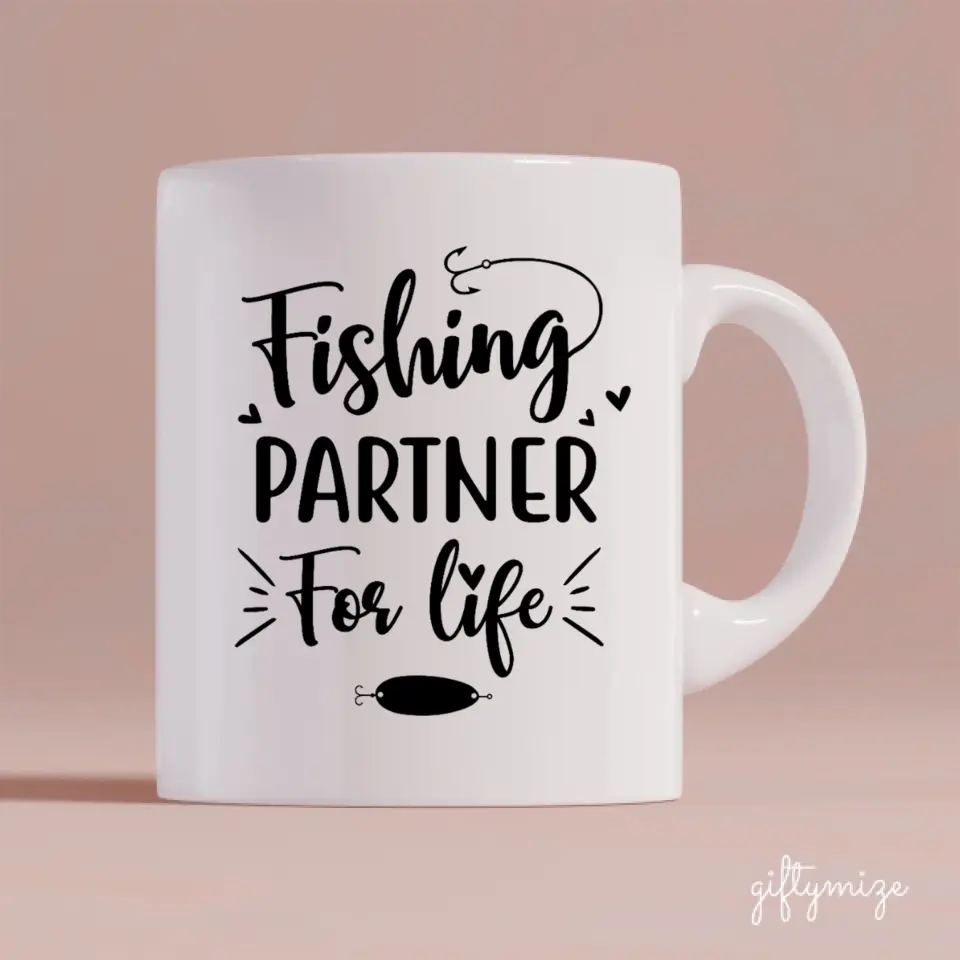 Fishing Man and Cat Personalized Mug - Name, skin, hair, cat, background, quote can be customized