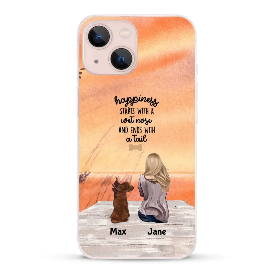 Girl and Dogs - Personalized Phone Case