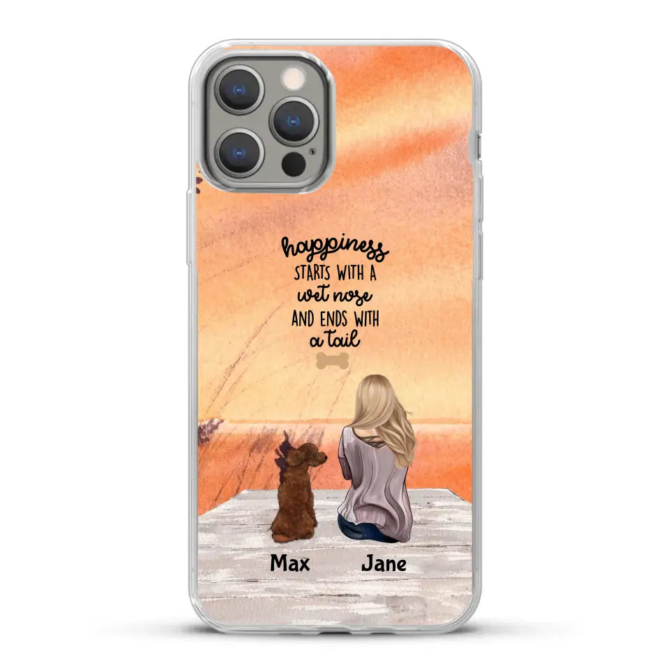 Girl and Dogs - Personalized Phone Case