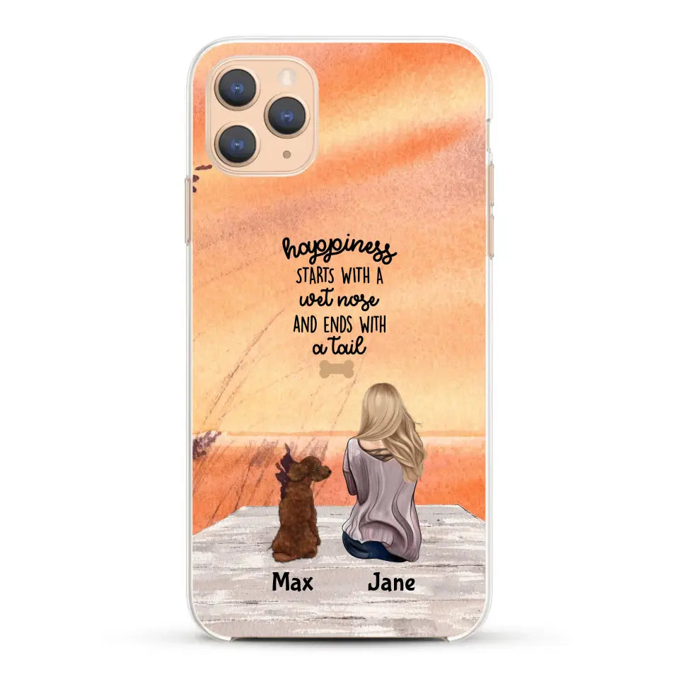 Girl and Dogs - Personalized Phone Case