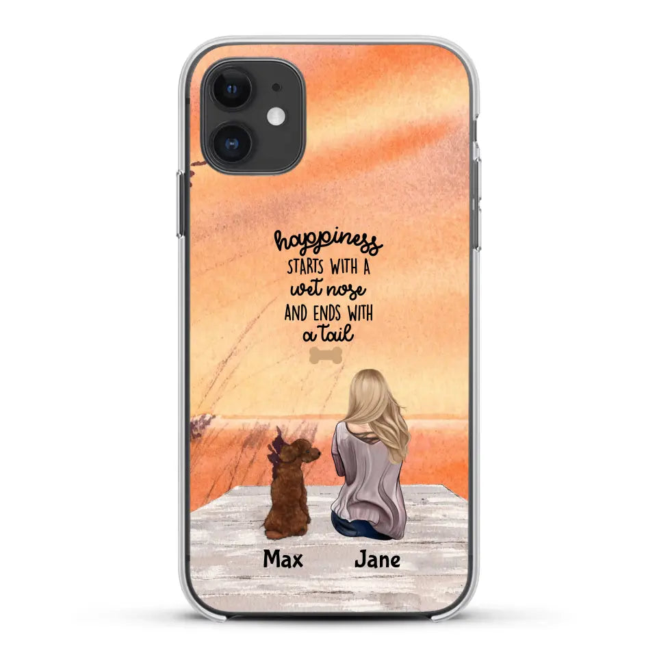 Girl and Dogs - Personalized Phone Case