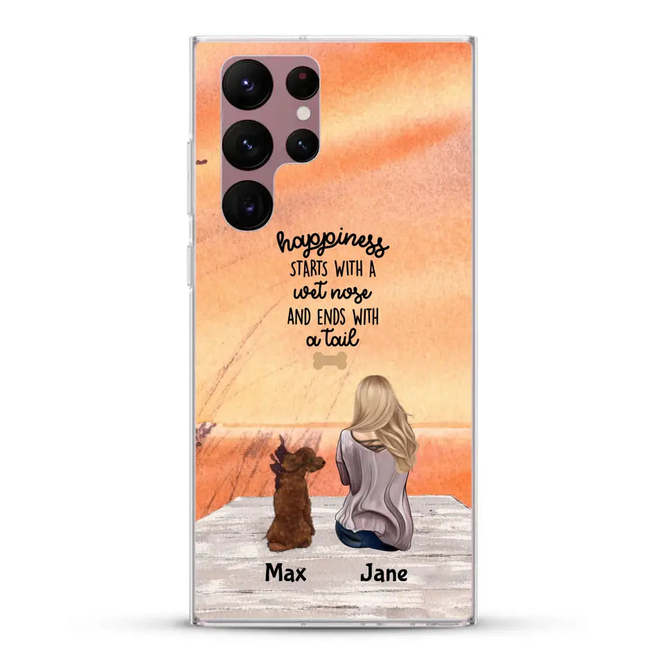 Girl and Dogs - Personalized Phone Case