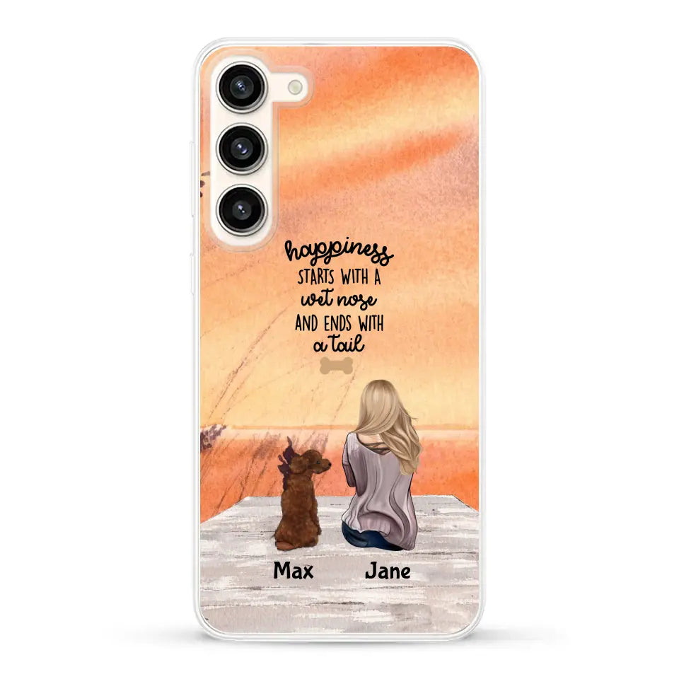 Girl and Dogs - Personalized Phone Case