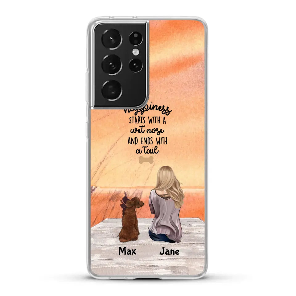 Girl and Dogs - Personalized Phone Case