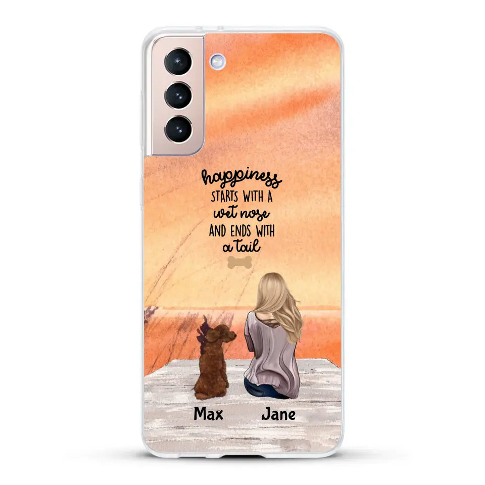 Girl and Dogs - Personalized Phone Case